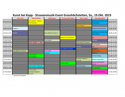 Spielplan Strassenmusik Event