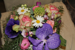 Gesteck rosa violett (ausgeliefert in Freimettingen am 21. Januar 2015)