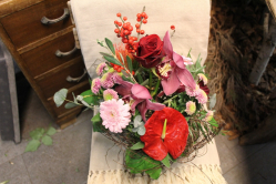 Blumenstrauss rot rosa (ausgeliefert in Grosshöchstetten am 3. Januar 2015)