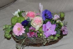 Blumengesteck rosa weiss (abgeholt im Laden am 18. Januar 2016)