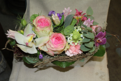 Blumengesteck rosa weiss (ausgeliefert in Grosshöchstetten am 18. Juni 2014)