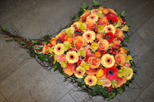 Blumenherz gelb orange rot 