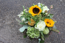 Sonnenblumenstrauss gelb weiss (ausgeliefert in Grosshöchstetten am 1. September 2015)