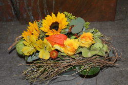 Gesteck herbstlich (abgeholt im Laden am 4. Oktober 2013)