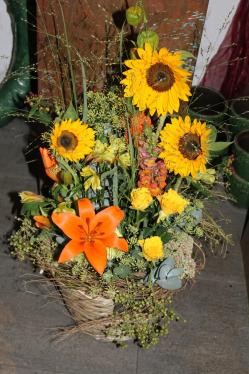 Gesteck herbstlich (ausgeliefert in Grosshöchstetten am 31. August 2013)