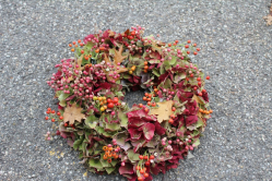 Herbstkranz mit Hortensien (ausgeliefert in Häutligen am 10. Oktober 2015)