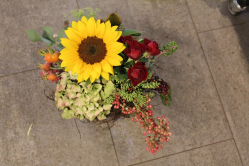 Herbsstrauss mit Sonnenblume (ausgeliefert am 27. August 2015 in Grosshöchstetten)