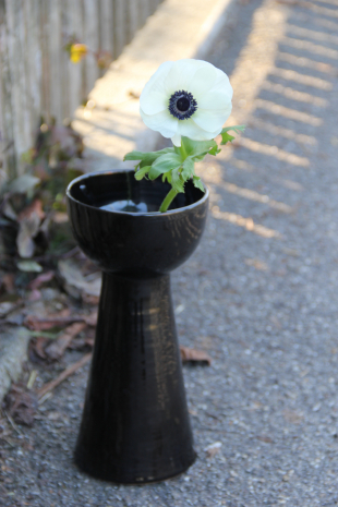 Weisse Anemone in Linck Keramik Vase V121
