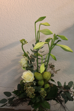 Strauss mit Longiflorum Lilien (abgeholt im Laden am 26. Januar 2013)