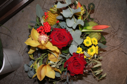 Strauss rot gelb (abgeholt im Laden am 7. Dezember 2013)