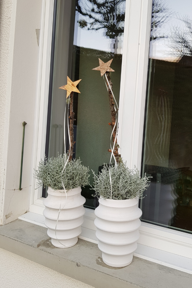 Fensterbank Deko in weiss DIY Anleitung
