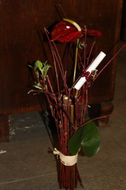 Anthuriumstehstrauss (Ausgeliefert am 10. April 2014 in Grosshöchstetten)