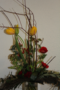 Strauss mit französischen Tulpen (abgeholt im Laden am 21. Januar 2014)